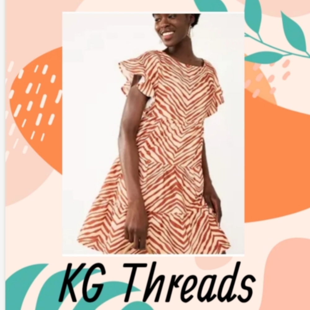 Nine West Baby Doll  Striped Midi Dress